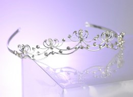 Silver and diamante tiara - 30mm